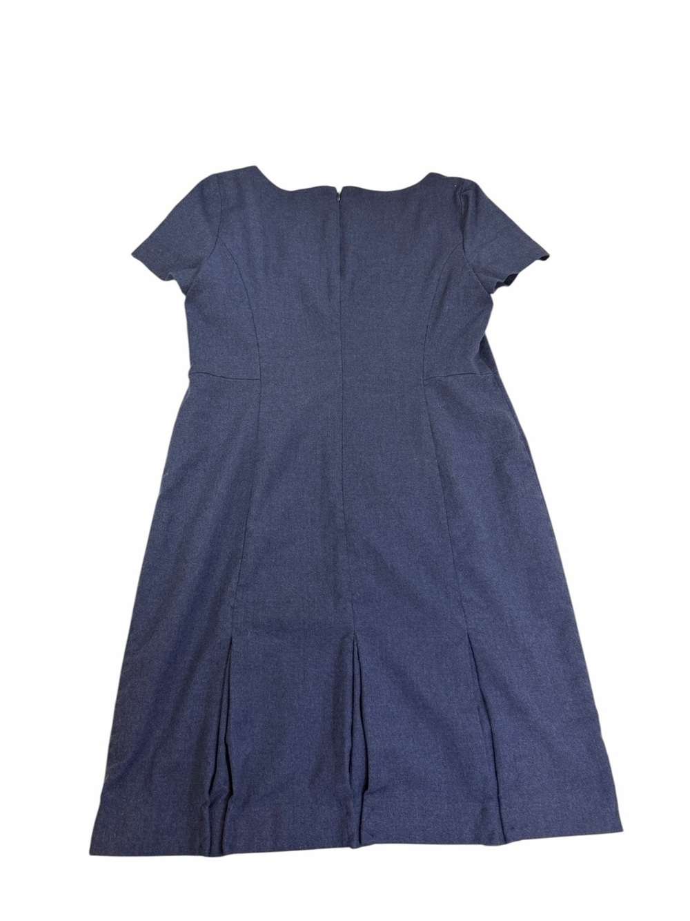 Talbots Navy Short-Sleeve Wool Dress Knee Length - Picture 2 of 5